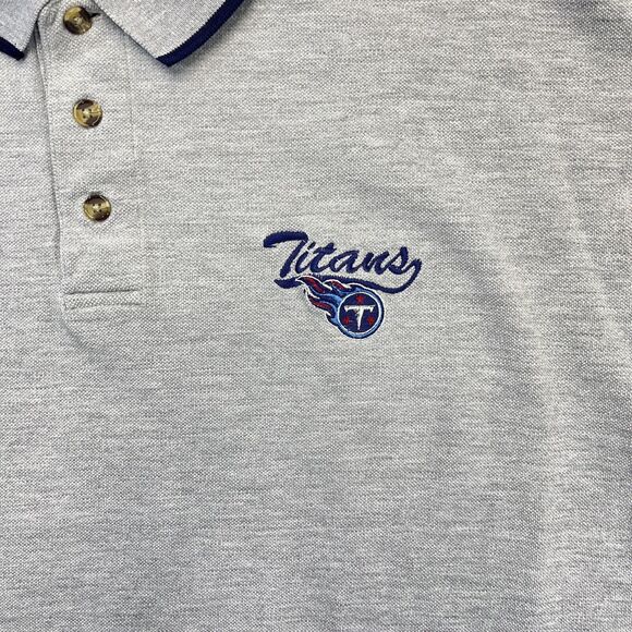 Tennessee Titans Polo Shirt Mens XL XLarge Grey SS Embroidered Logo Vintage Y2K - Picture 3 of 9